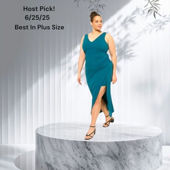 I'm TORRIDโPlus Size Maxi Stretch Crepe V- Neck Column Dress Size 20 - Picture 1 of 16